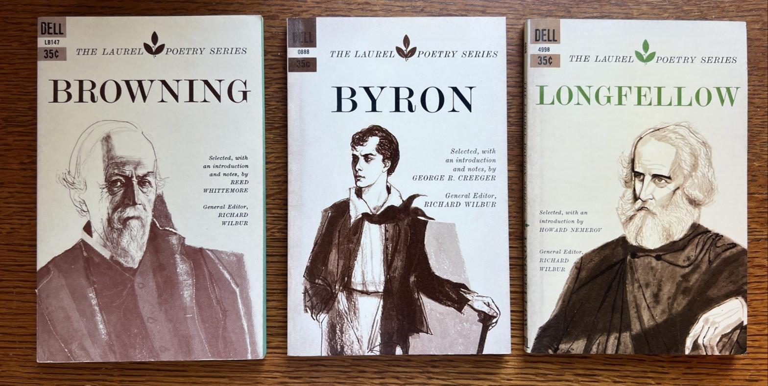 The Laurel Poetry Series 3-BOOK LOT: Byron (1st), Longfellow, Browning (1st)