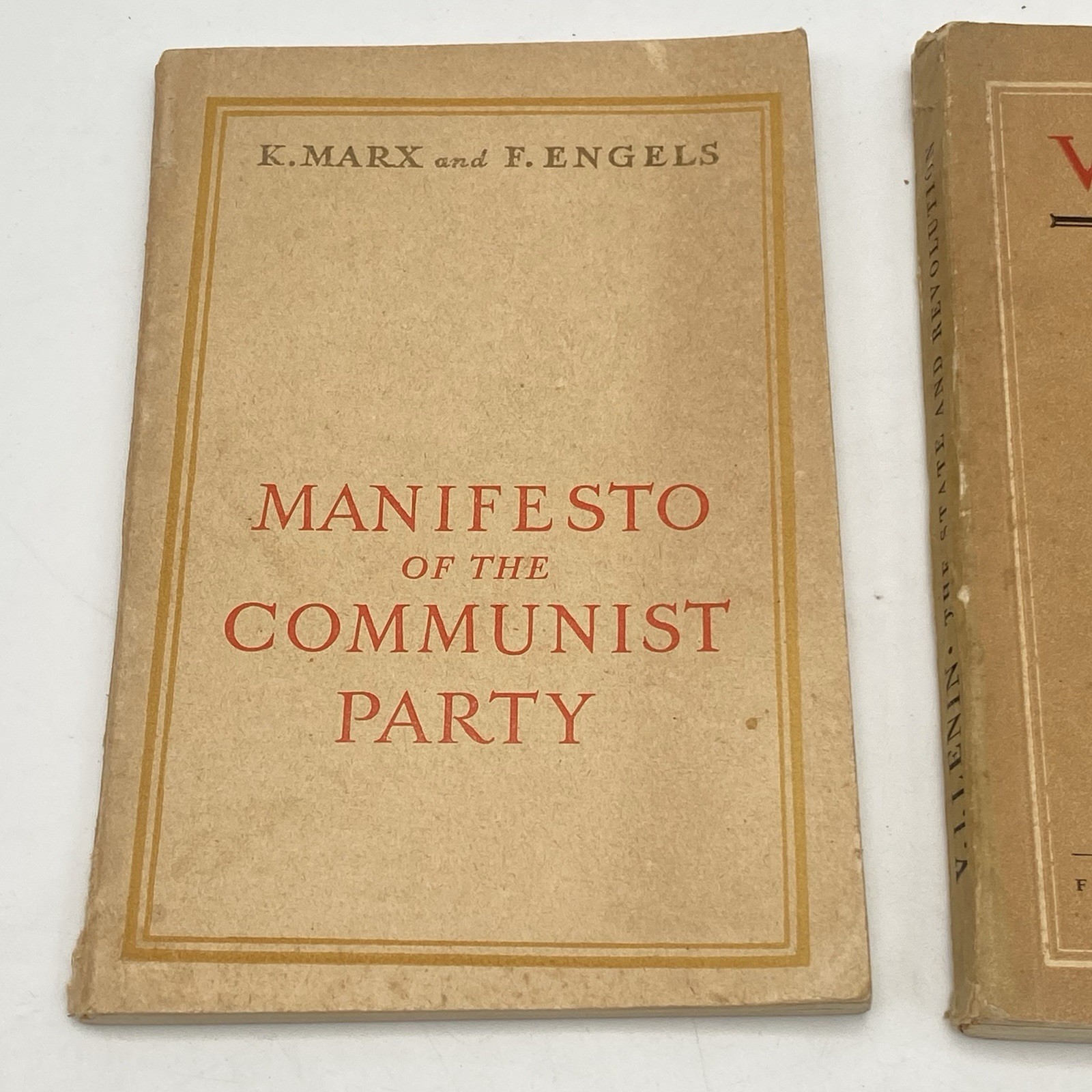 2 Vintage Classic Communist Books Pocket Sized Published in English by USSR