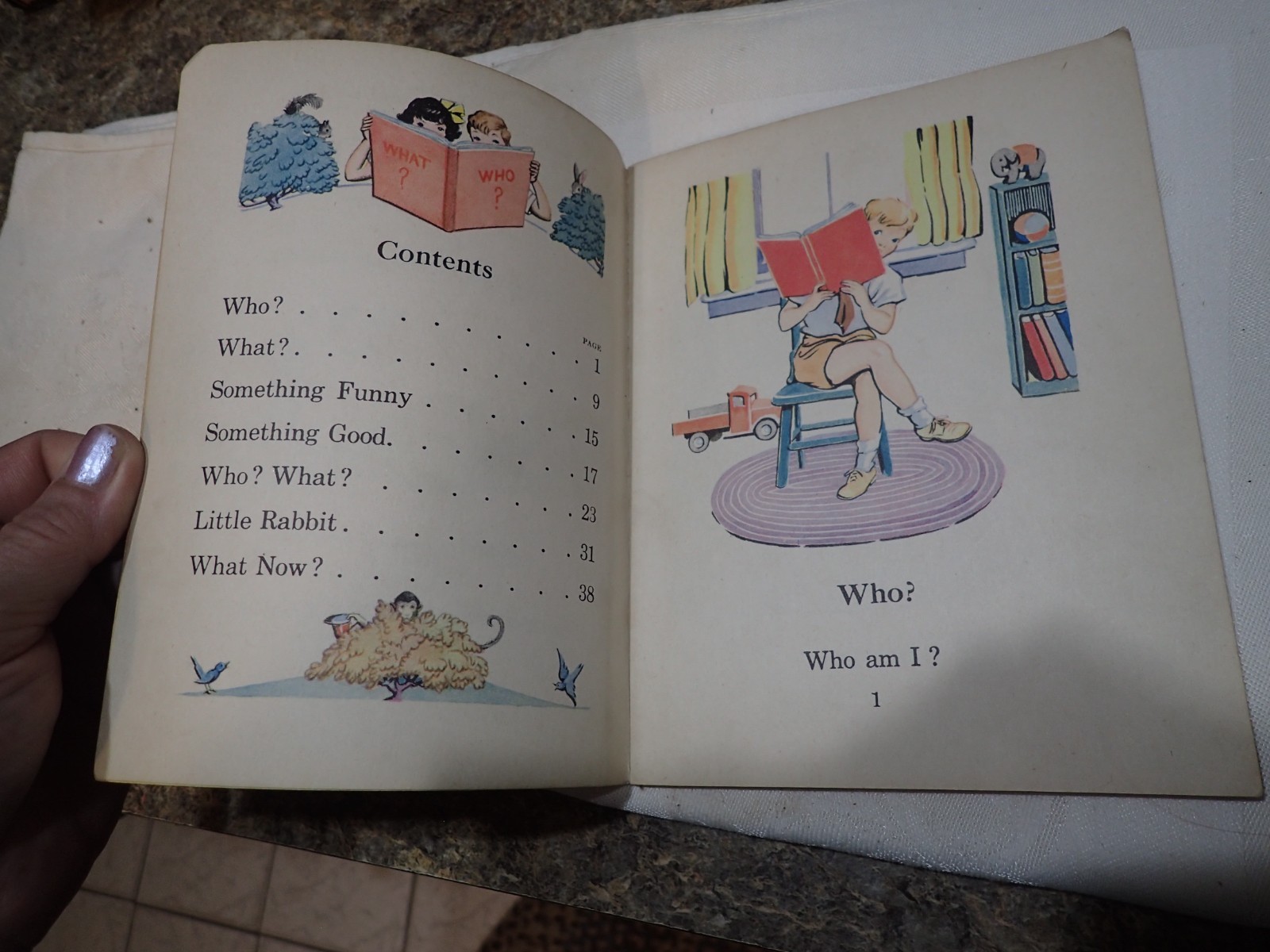 1937 Child Development Readers Who Knows School Book Houghton Mifflin