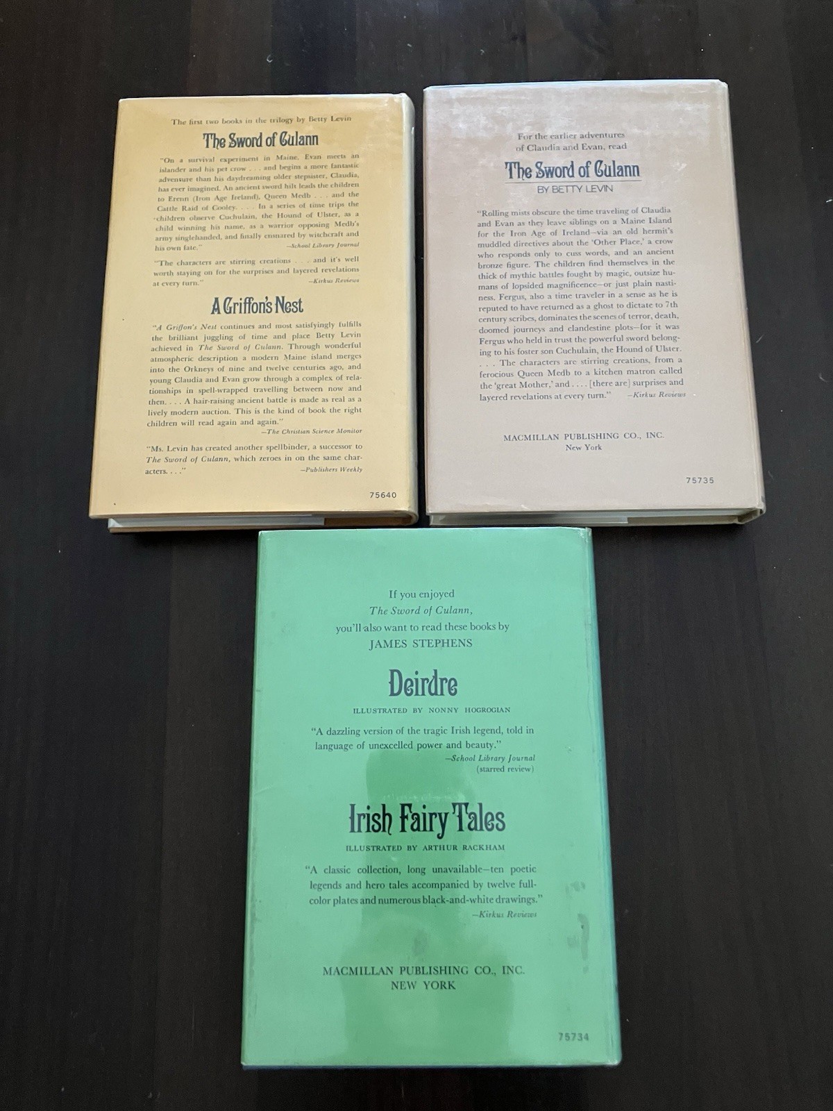 Betty Levin/Sword of Culann/Griffon’s Nest/Forespoken/HBDJ/First Editions