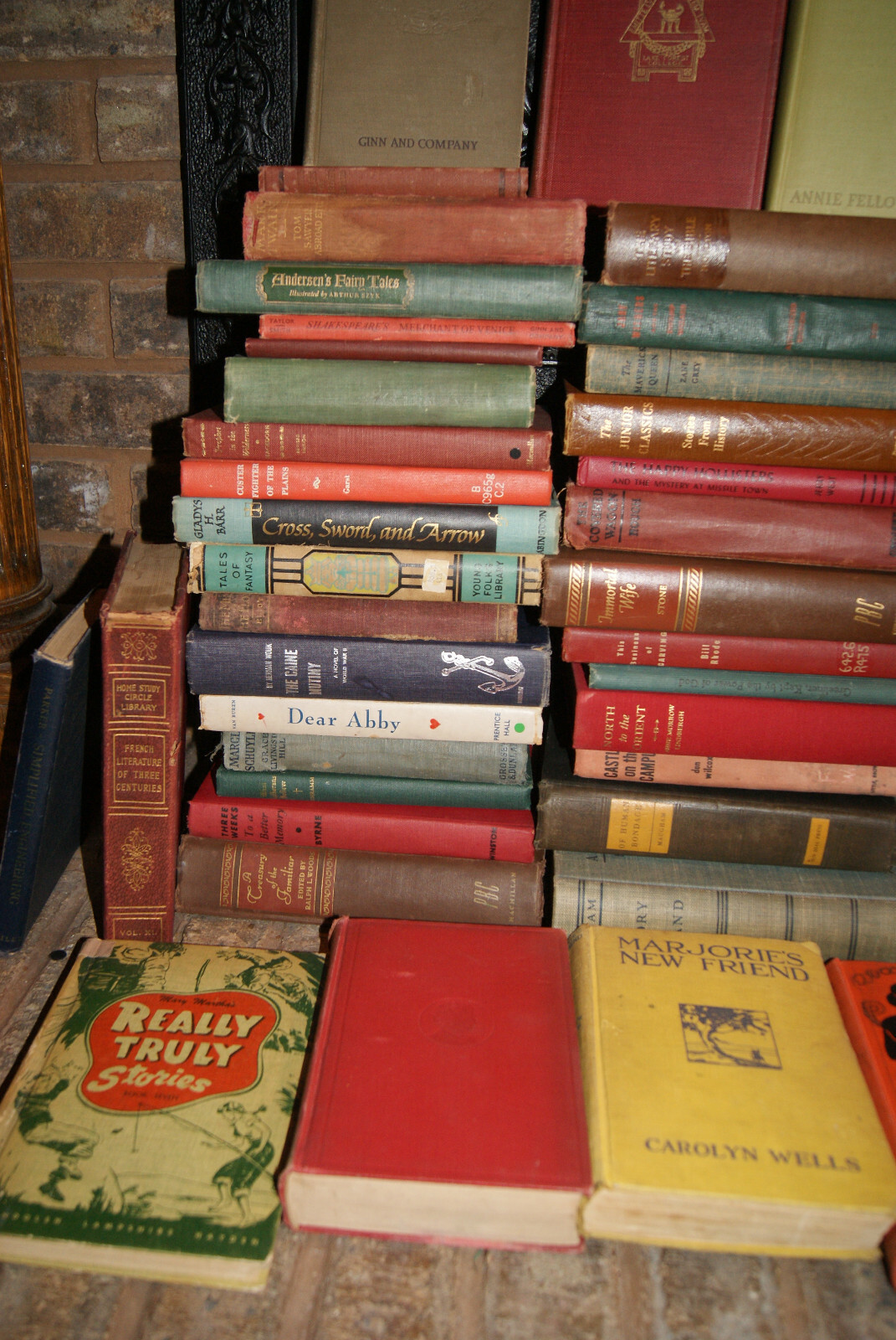 Lot of 10 Vintage Antique Hardcover Books Random Mixed Color Rare Old Decor