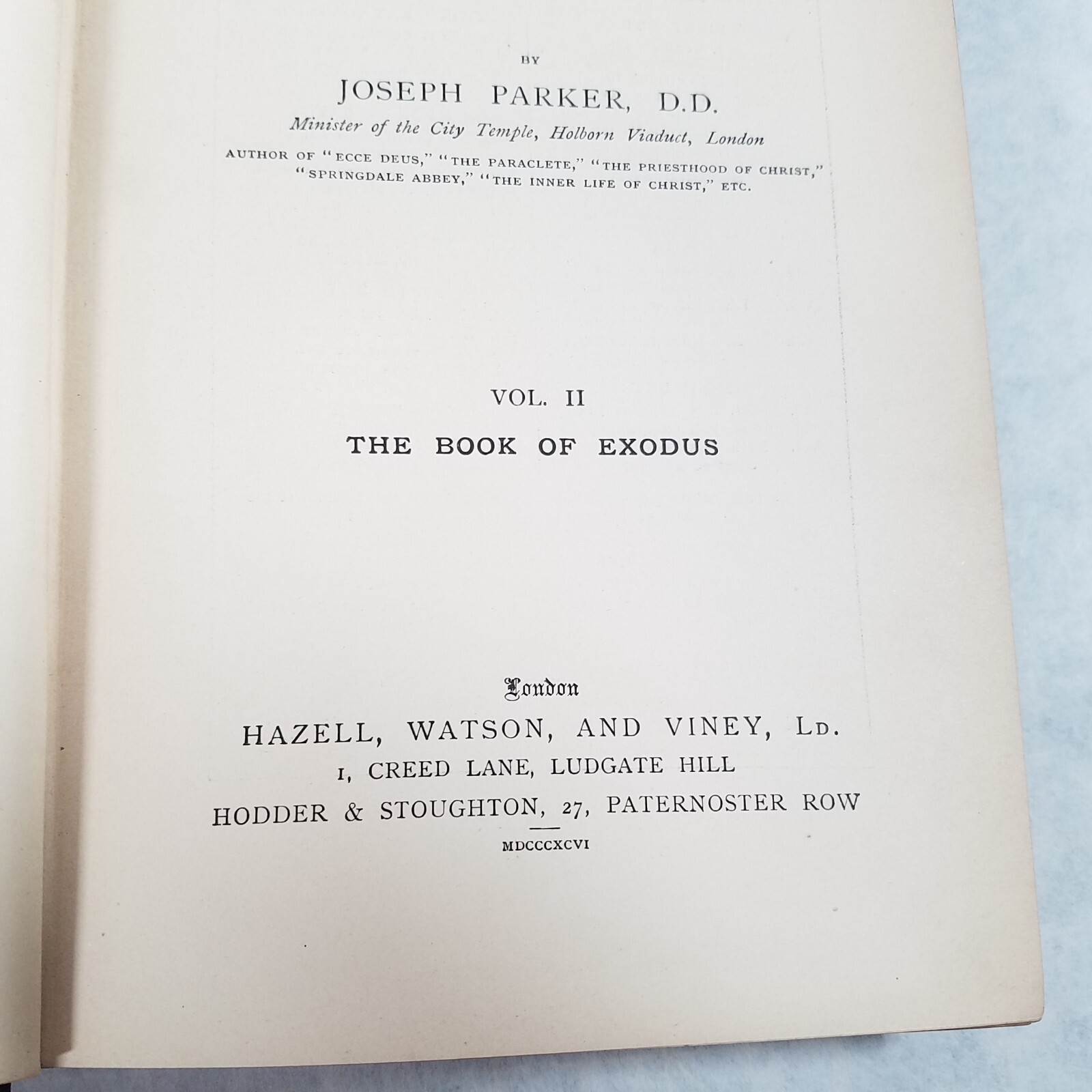 The People’s Bible Vol 2: Exodus – 1896 Hardcover by Joseph Parker