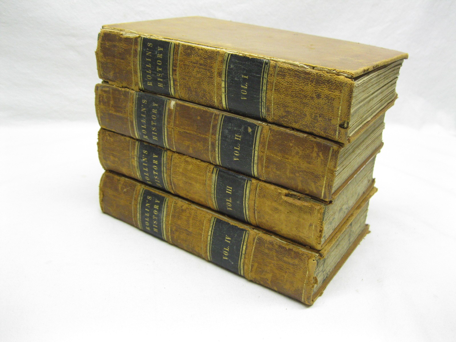 1843 Charles Rollin Ancient History Vol 1-4 Egypt Persia Greece Vtg Old Antique