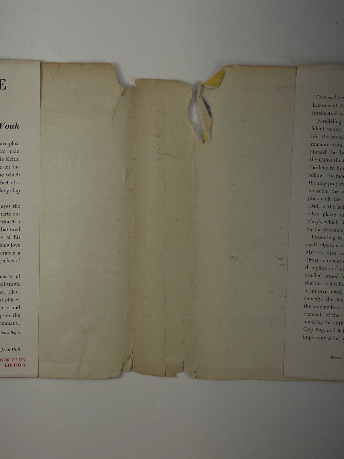 The Caine Mutiny Herman Wouk 1951 Book Club Edition Hardcover w Dust Jacket