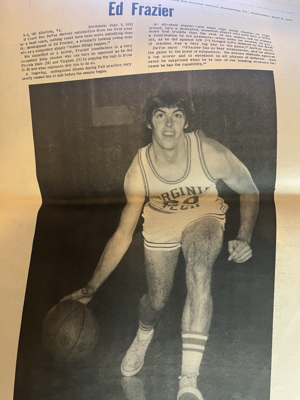 The Blacksburg Sun – VA Tech NIT Champions Souvenir Edition (1973)