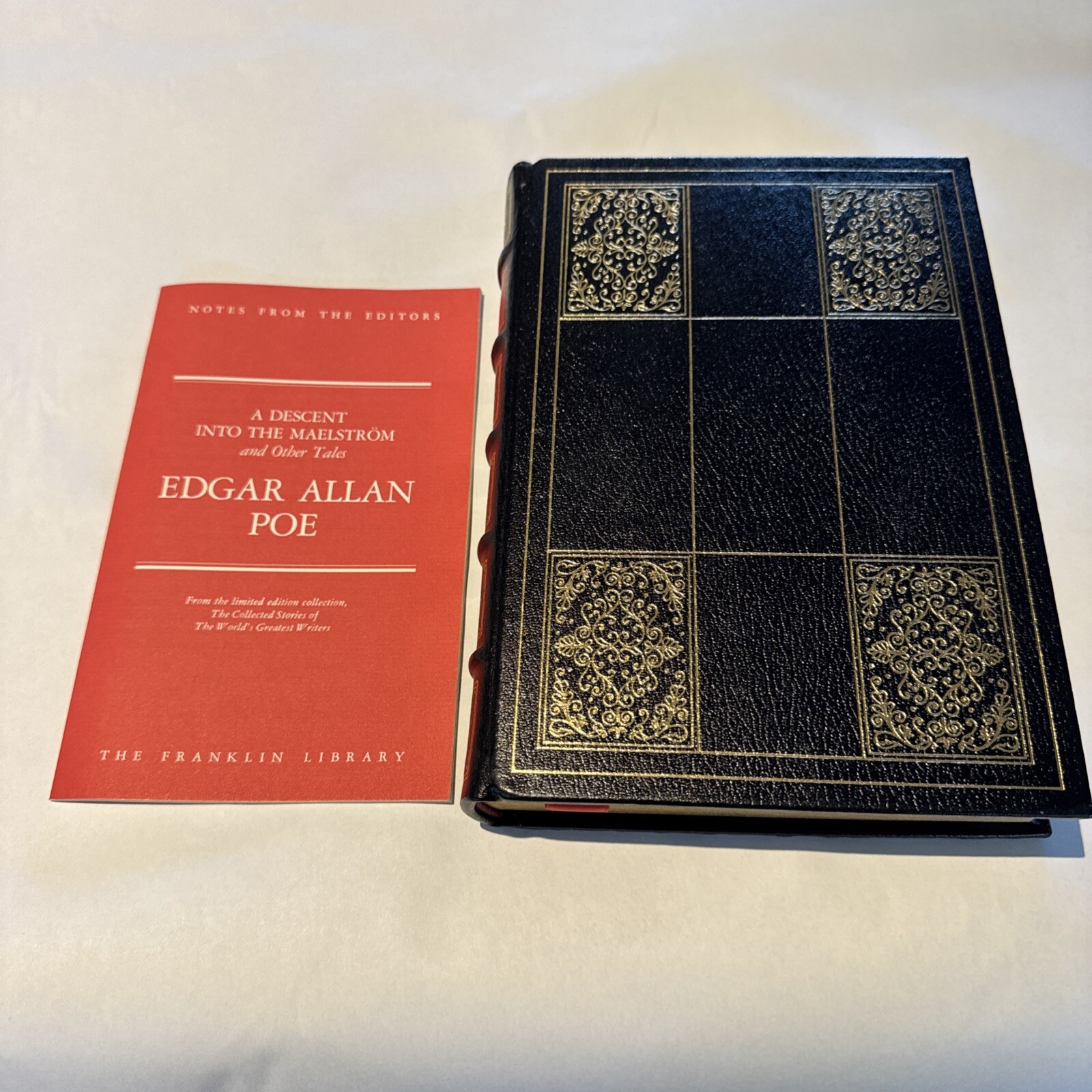 Franklin Library DESCENT INTO MAELSTROM Edgar Allen Poe LEATHER 1983 W/ Ed NOTES
