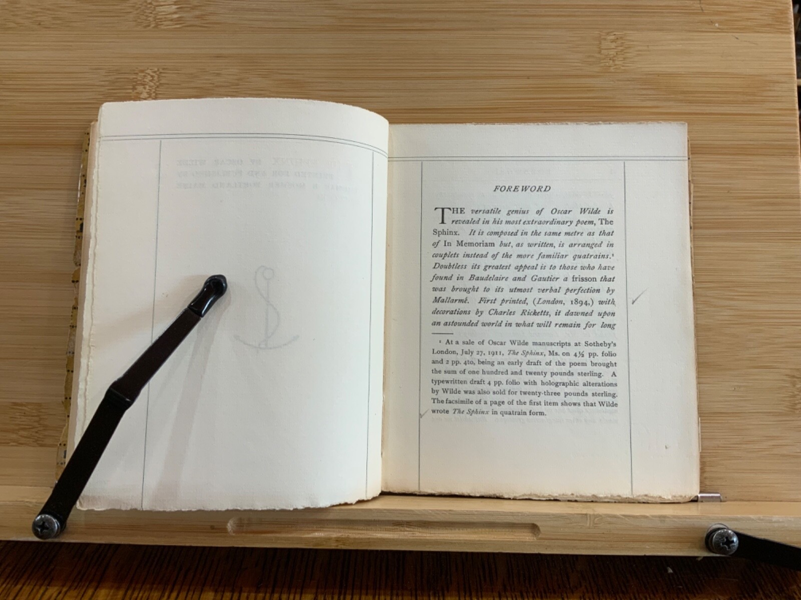 1911 The Sphinx by Oscar Wilde Limited Edition Thomas B. Mosher Portland, ME