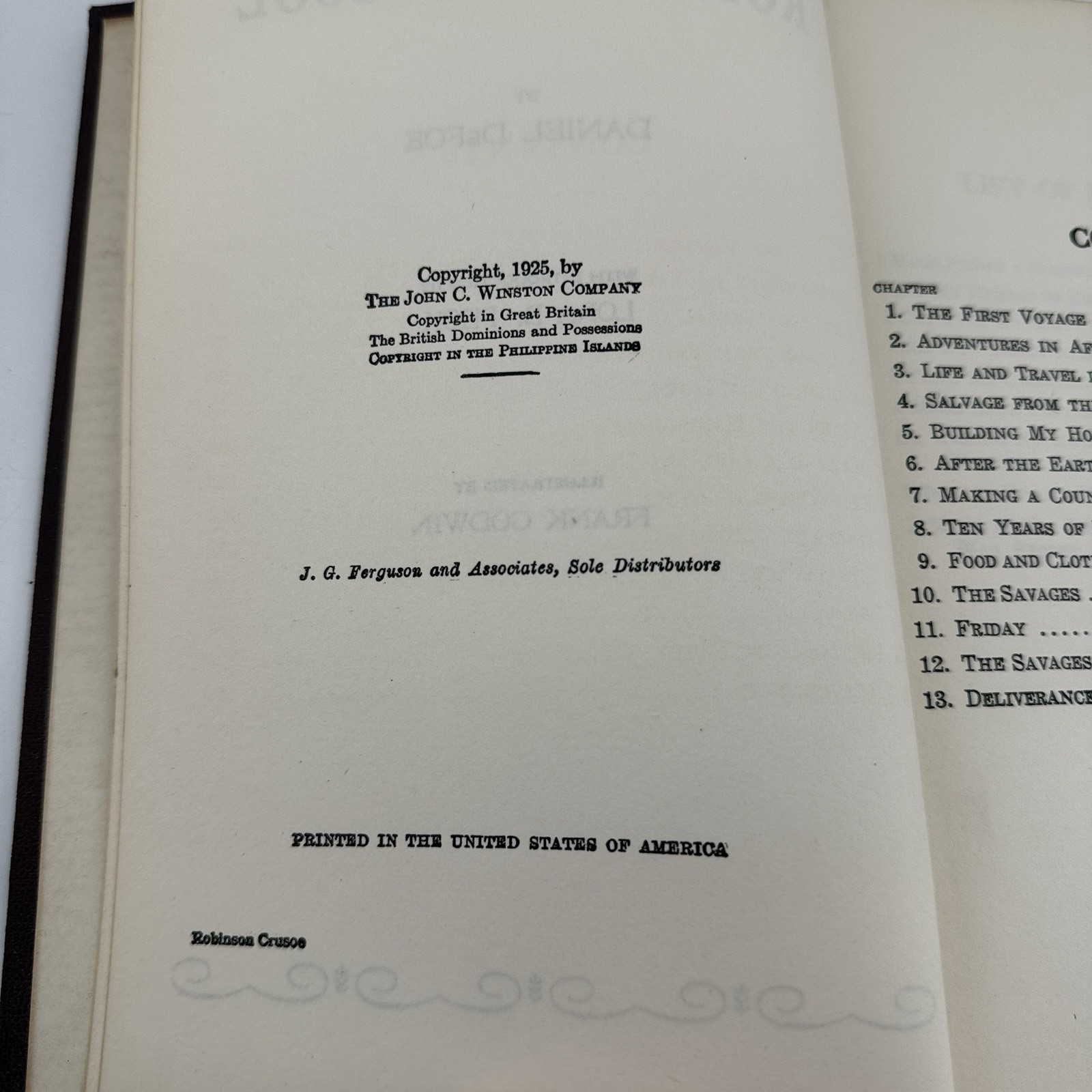 1925 Robinson Crusoe Daniel Defoe HC Children’s Classics Illus Godwin