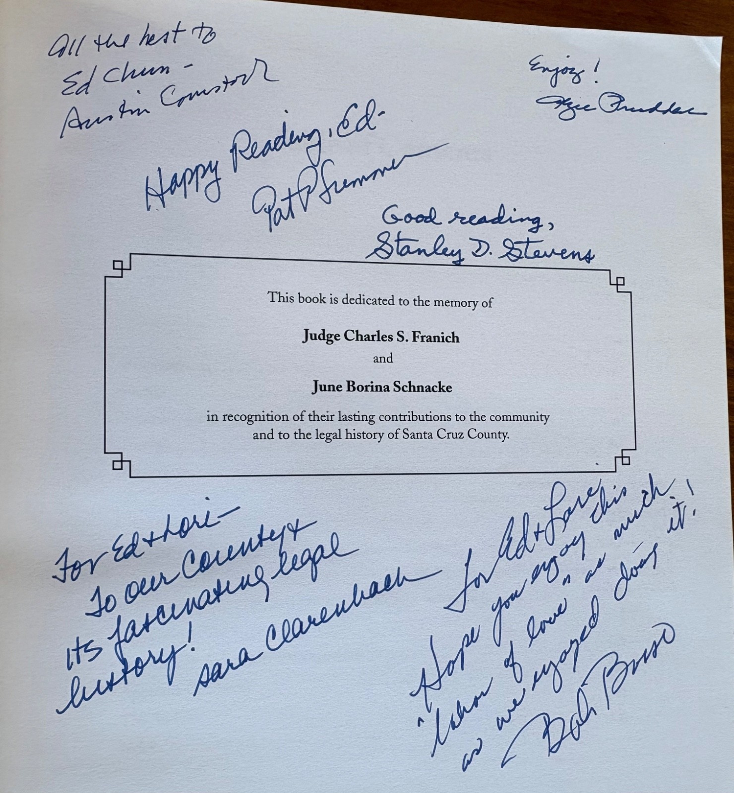 A LEGAL HISTORY OF SANTA CRUZ COUNTY CA 2006 PB SIGNED BY THE AUTHORS