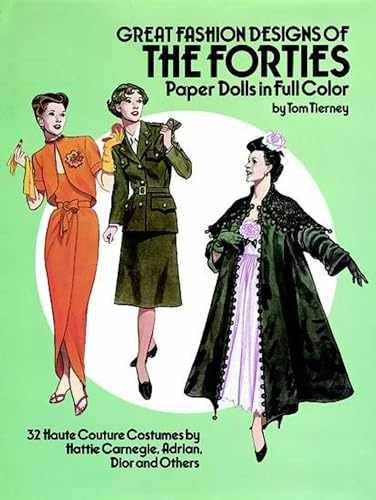 Great Fashion Designs of the Forties – Paperback, by Tierney Tom – Very Good x