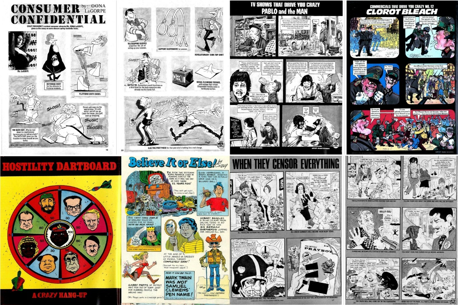 105 Old Issues of Crazy – Illustrated Satire Humor Funny Comics Magazines on DVD