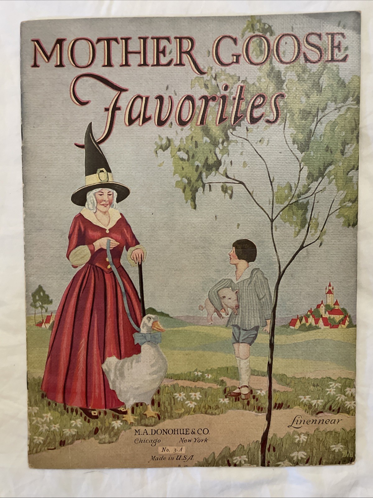 MOTHER GOOSE FAVORITES M.A. Donohue & Co Linennear Vintage M.L. KIRK Illustrated