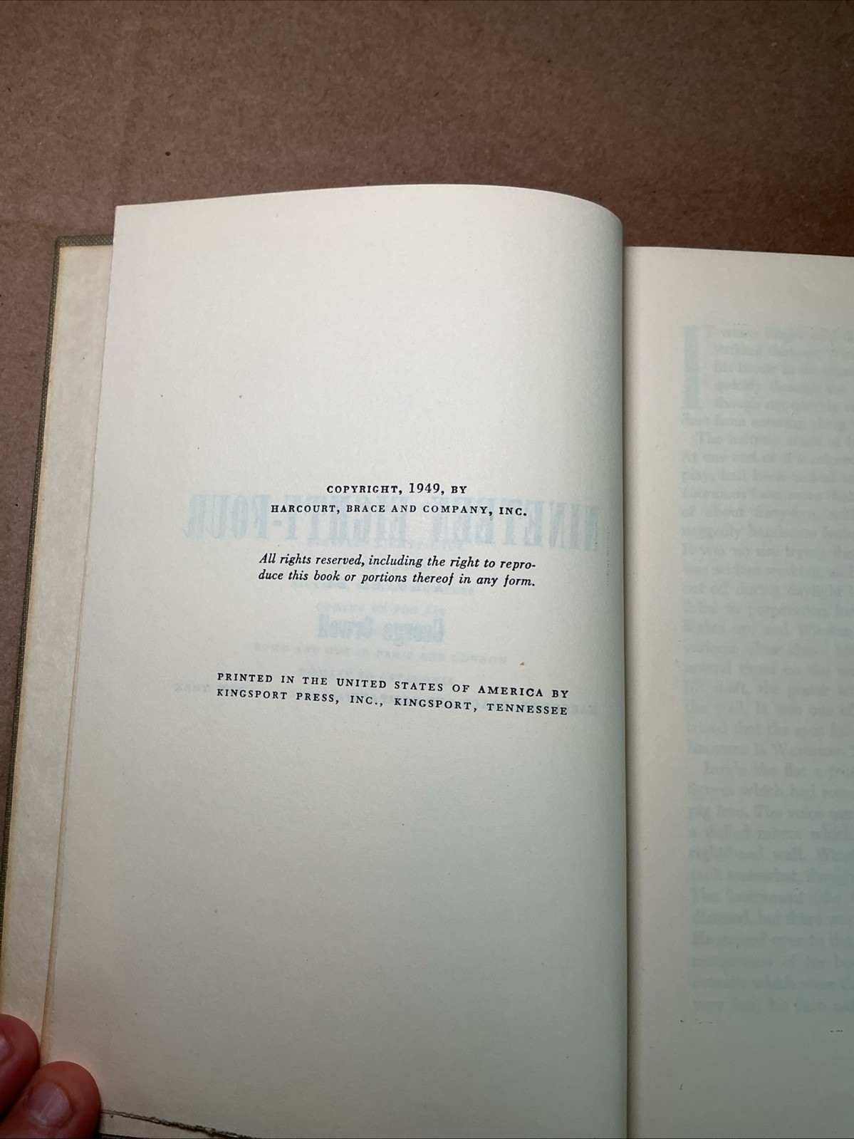 1984 Nineteen Eighty-Four 1st First Edition George Orwell 1949