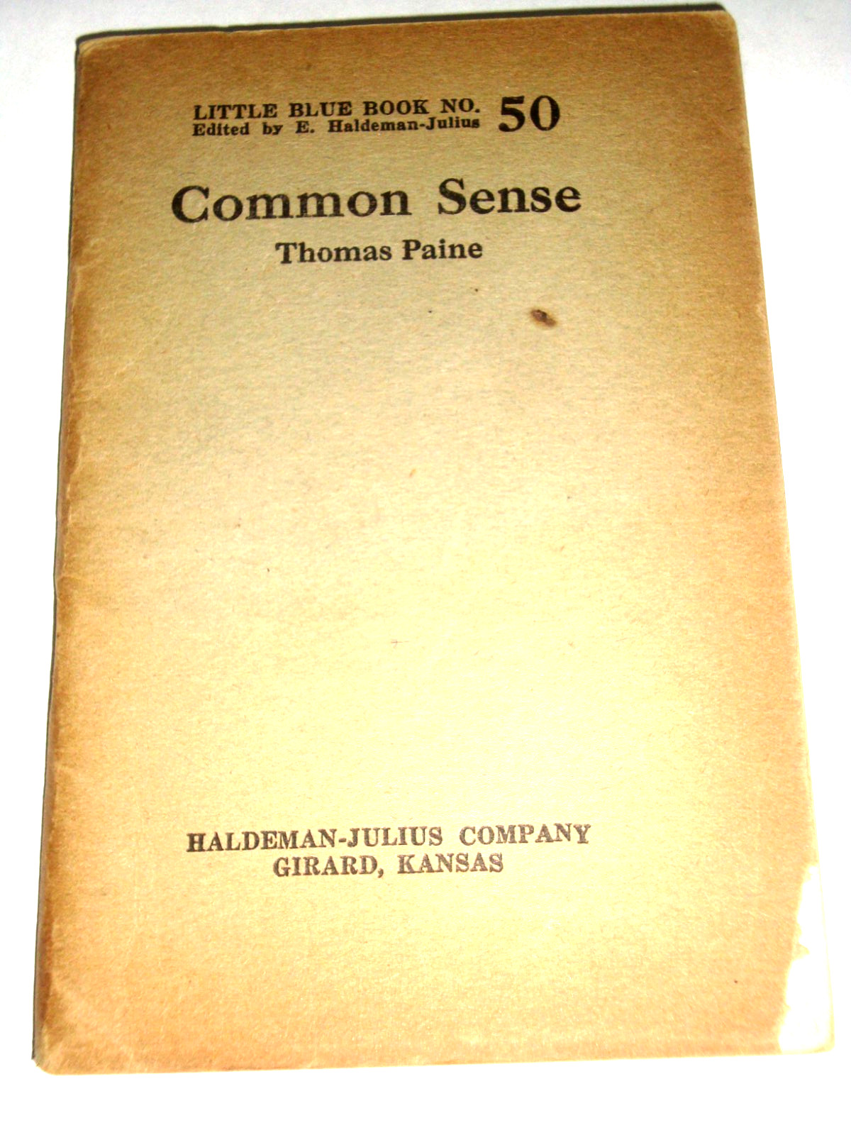 Little Blue Book 50, COMMON SENSE, by Thomas Paine, print circa, 1927