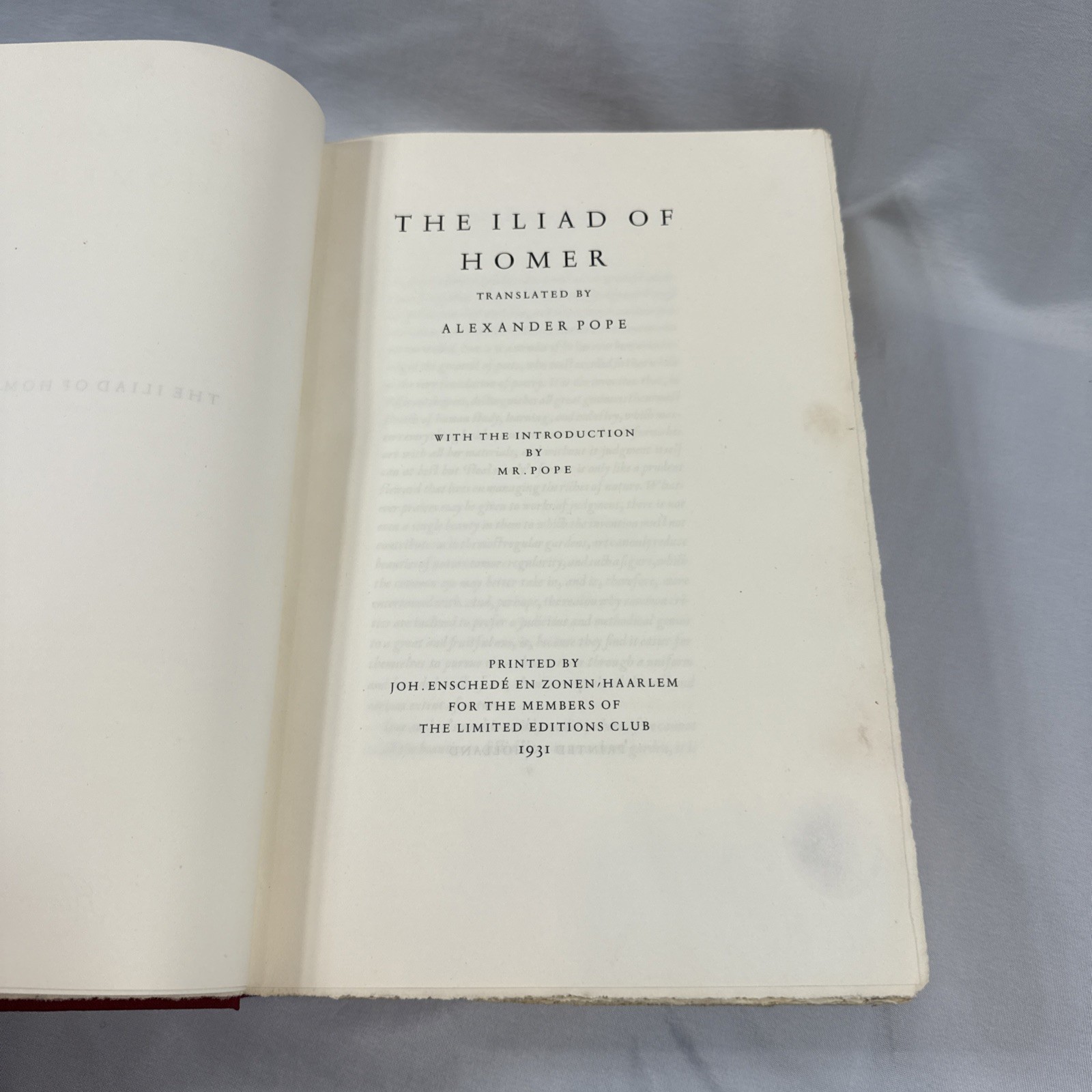 The Iliad of Homer, Alexander Pope Limited Editions 1931 SIGNED van Krimpen #324