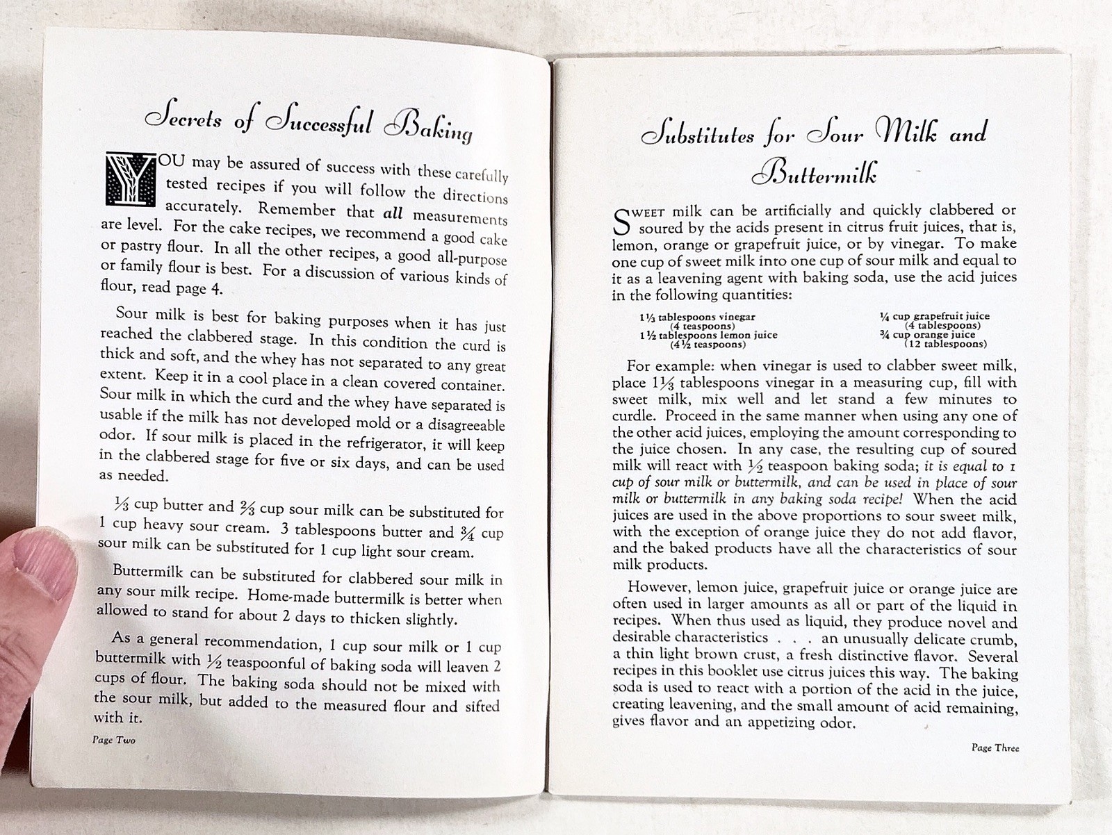 1935 SUCCESSFUL BAKING FOR FLAVOR & TEXTURE Church & Co. MANUFACTURER COOKBOOK
