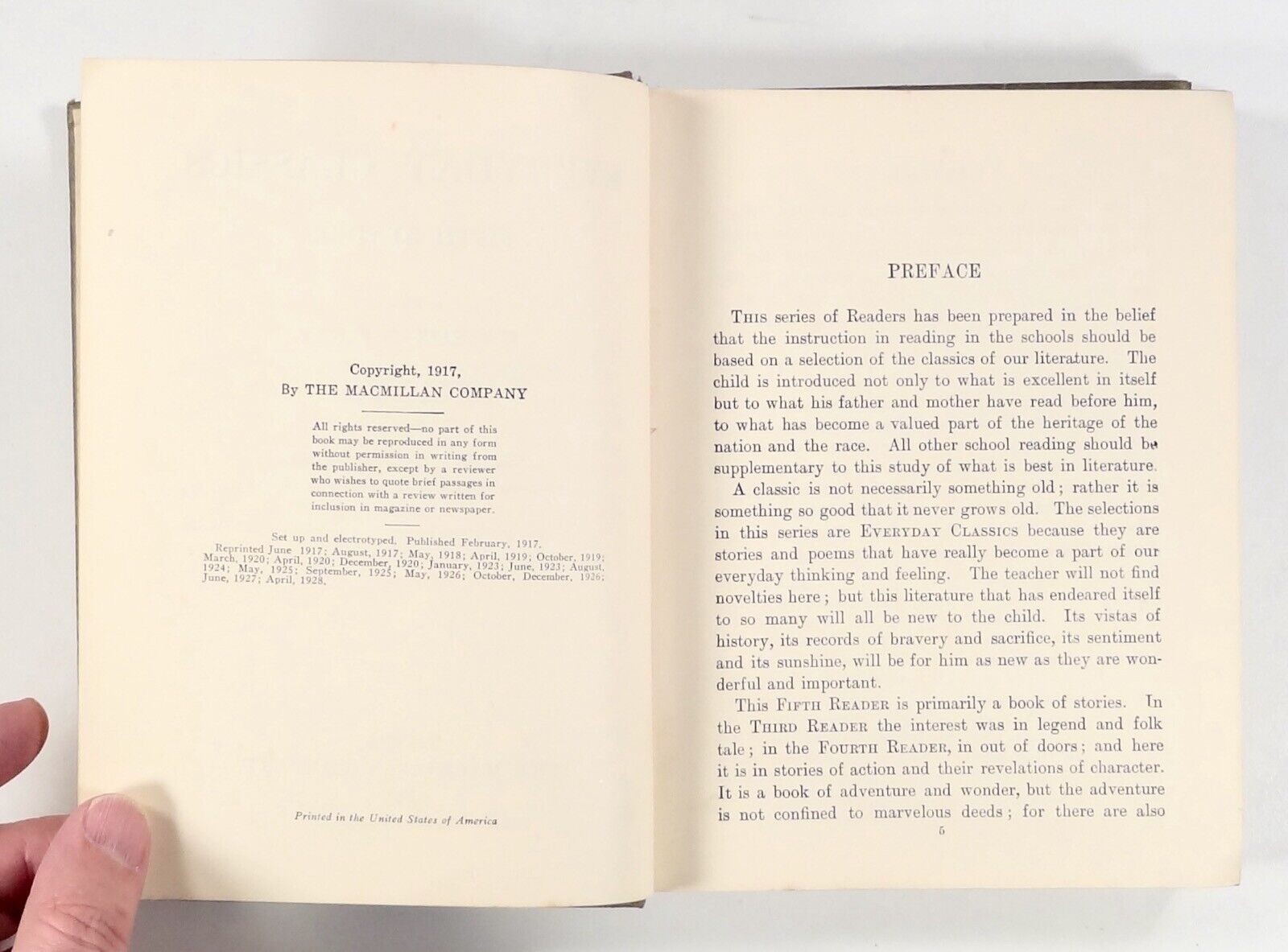 1931 EVERYDAY CLASSICS FIFTH READER Children’s English textbook ILLUSTRATED hc