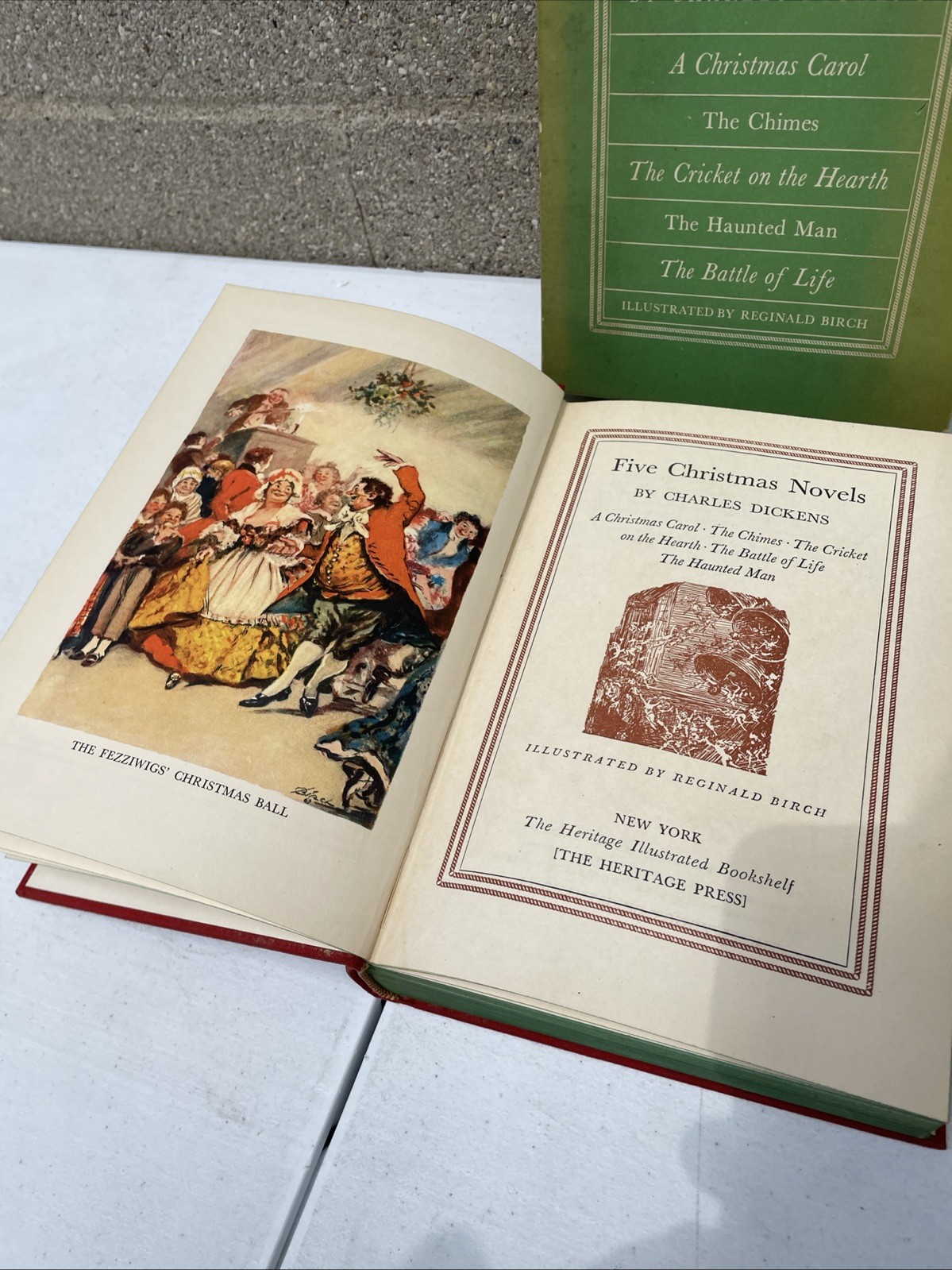 FIVE CHRISTMAS NOVELS, Charles Dickens, 1939, HERITAGE PRESS, Slipcase/Very Good