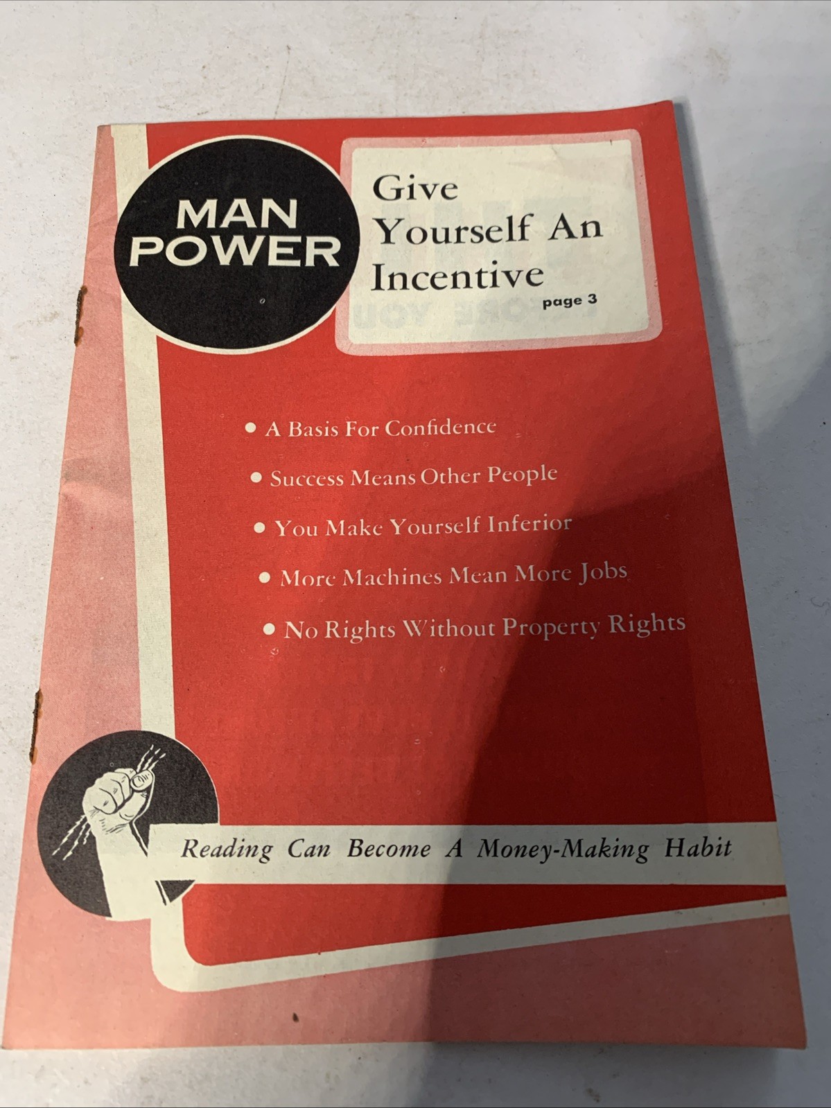 1950’s Man Power Give Yourself An Incentive Booklet 32 Pages