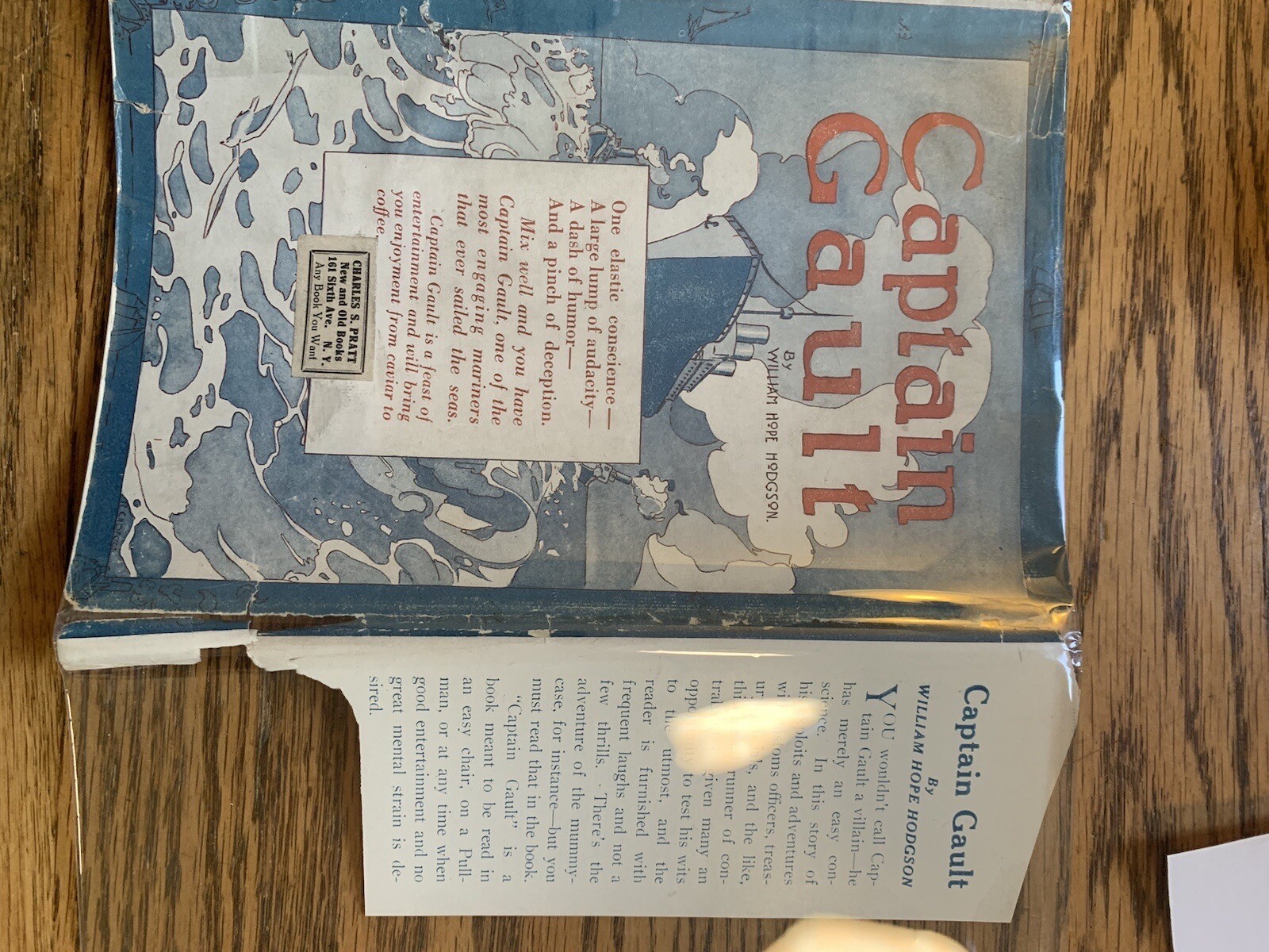 Captain Gault by WiIliam Hope Hodgson – 1st edition 1918 HCDJ