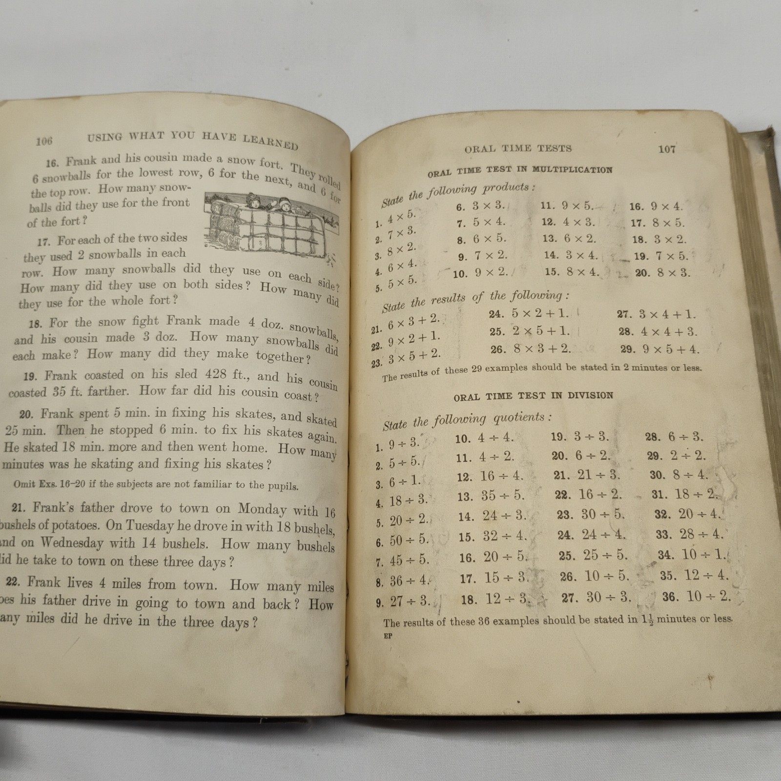 Antique 1915 Essentials Of Arithmetic Primary Book Wentworth Smith Homeschooling