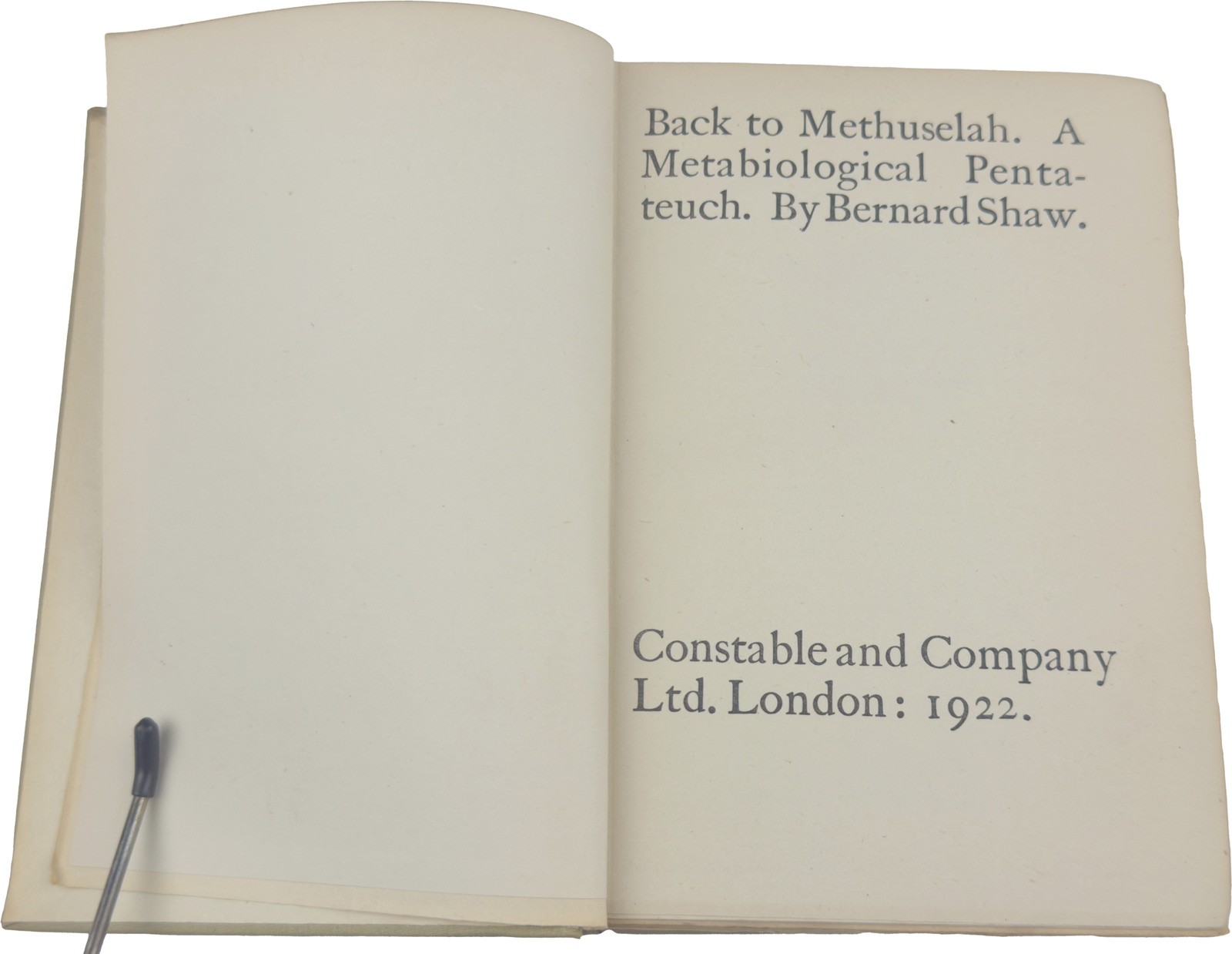 Back to Methuselah by Bernard Shaw (1922) – 1st Edition Vintage HC