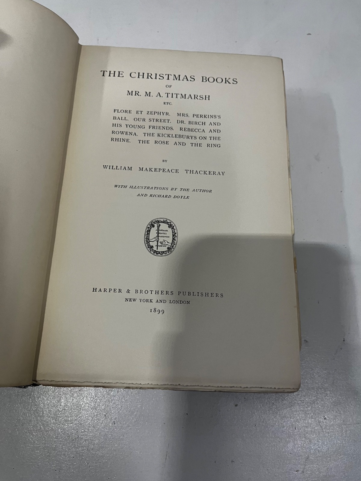 William Makepeace Thackeray 8 HRDCVR Book Lot HARPER BROS 1898 CHRISTMAS BOOKS
