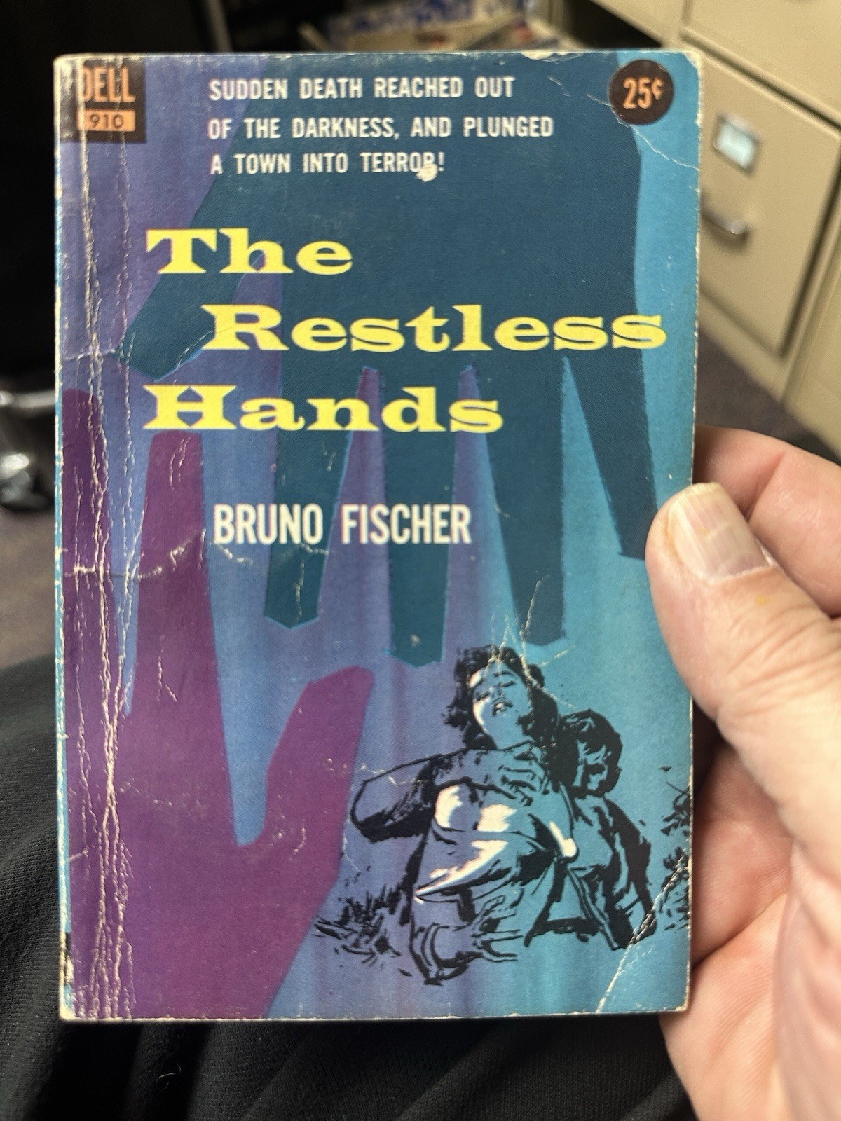 Vtg Pulp Book The Restless Hands by Bruno Fischer thriller Dell Novel