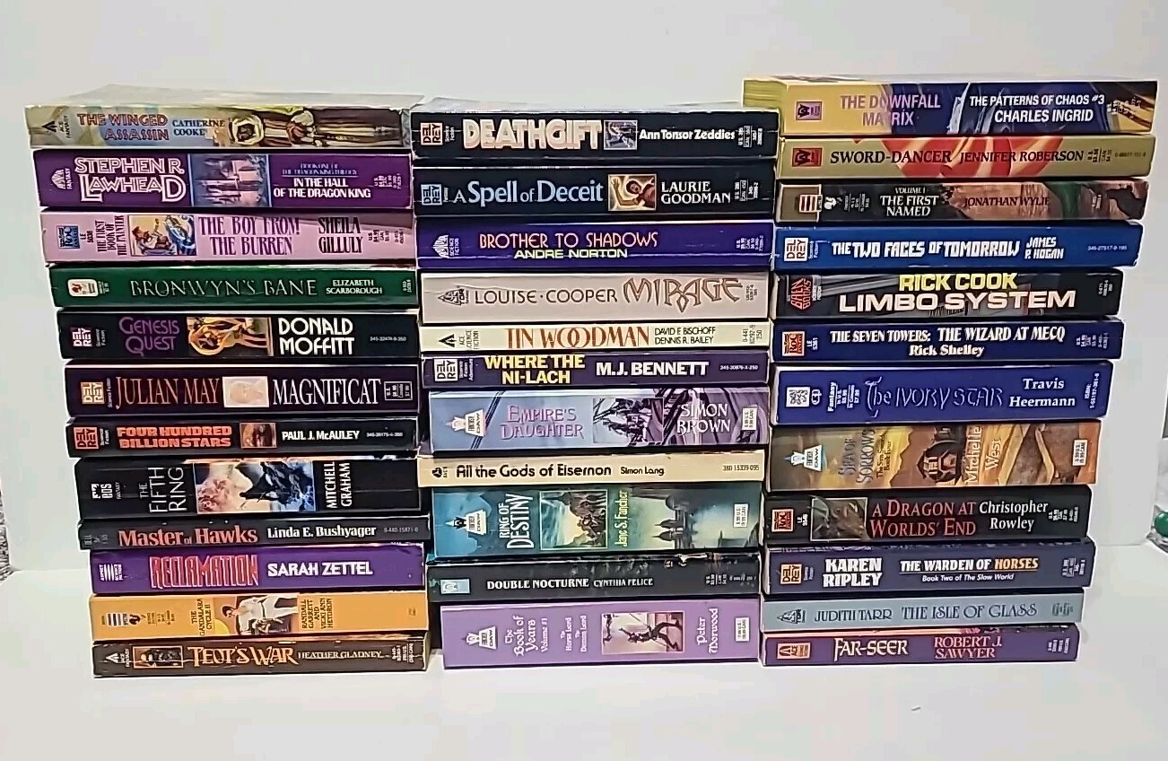 Lot of 35 Vintage Sci-Fi Fantasy Paperback Books Various Authors