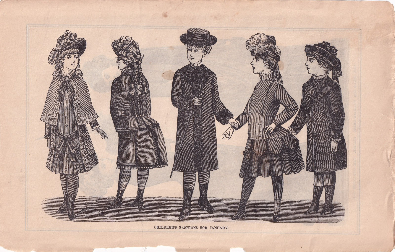 Vintage Fashion & Photo Plates From 1885 Petersons Magazine 6 Pages Front & Back