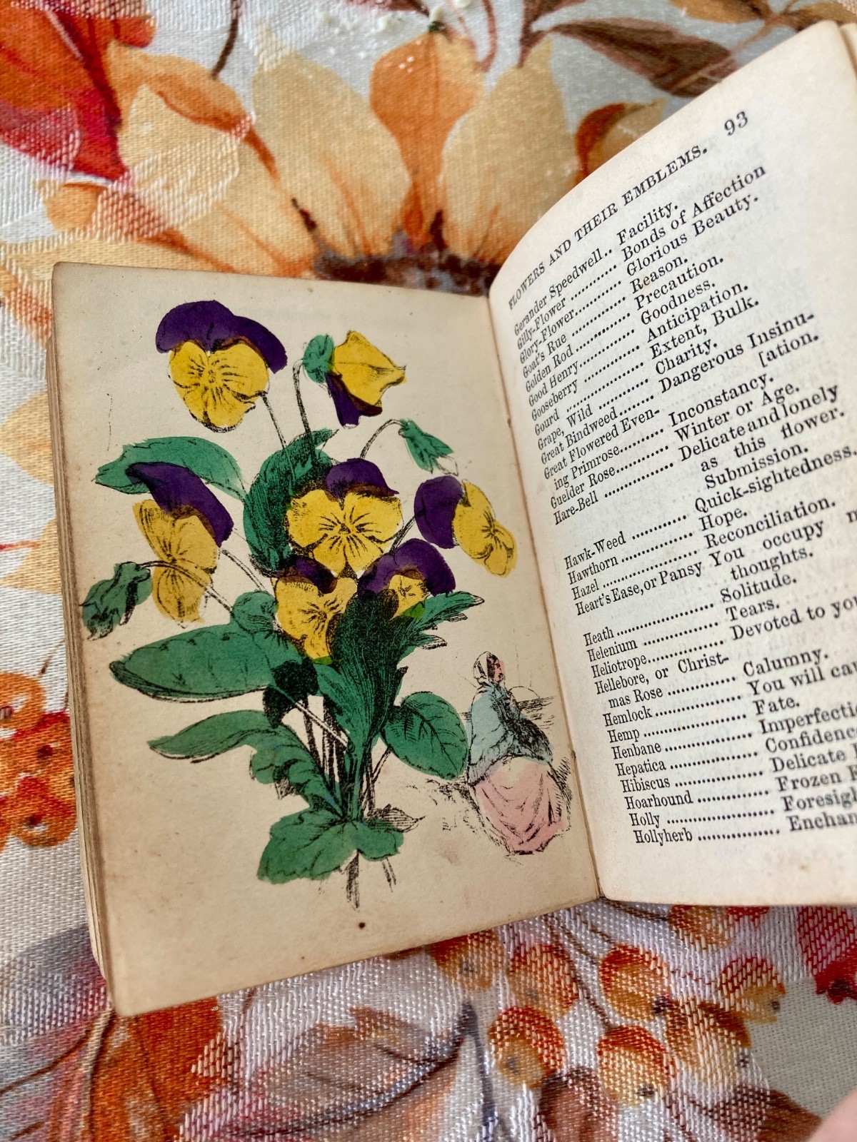 1865 Miniature Language of the Flowers & Alphabet of Floral Emblems Antique Book