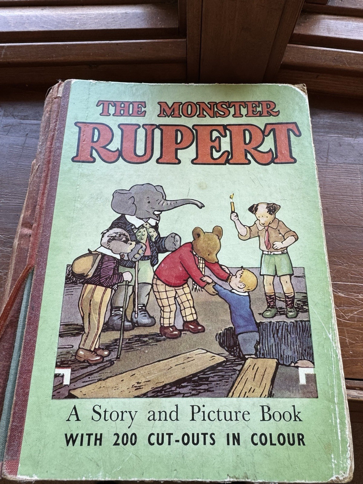 1953 The Monster Rupert A Story and Picture Book with 200 Cut-Outs in Color Used
