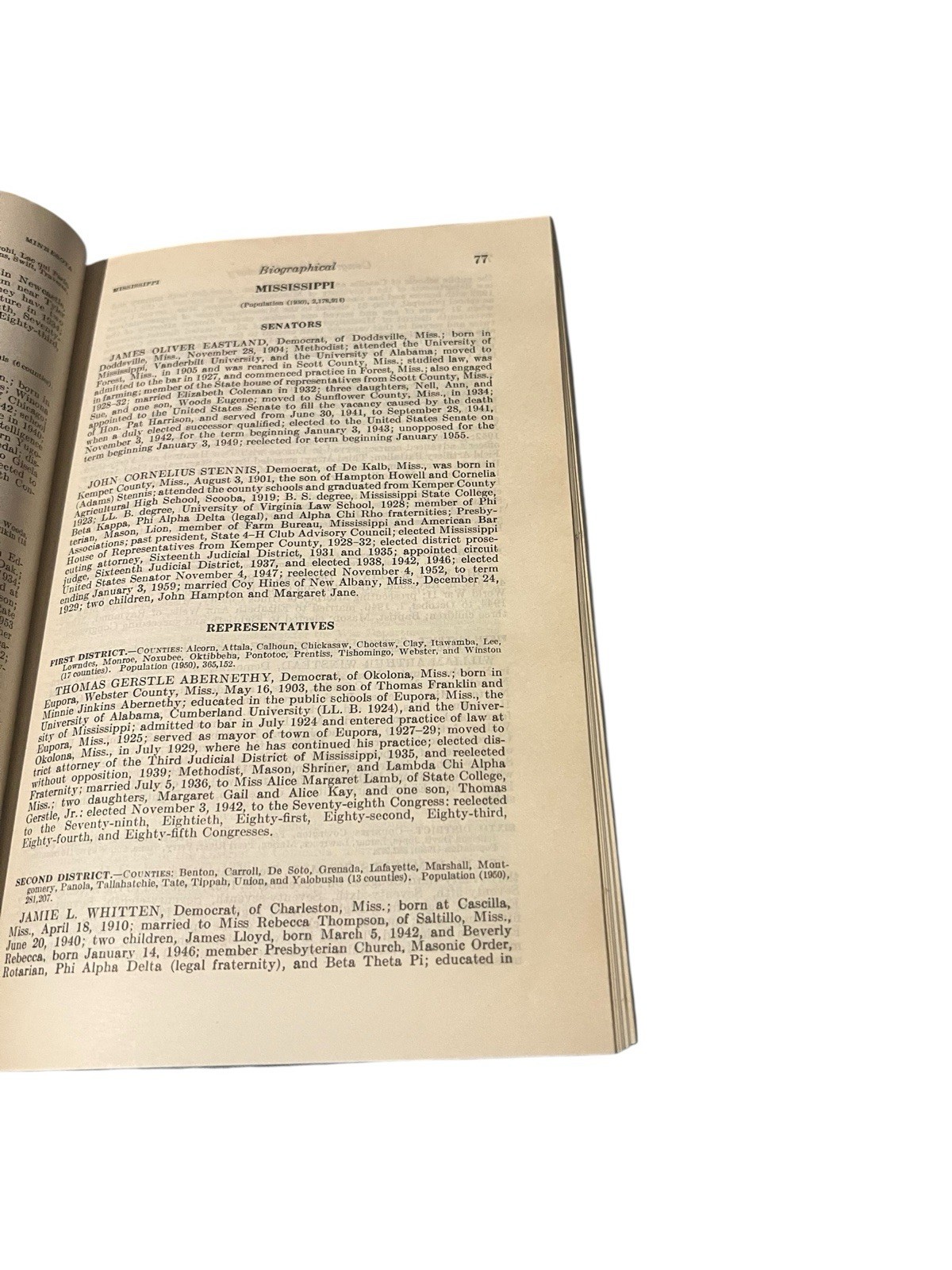 Official “Congressional Directory” 85th Congress 1st Session March 1957