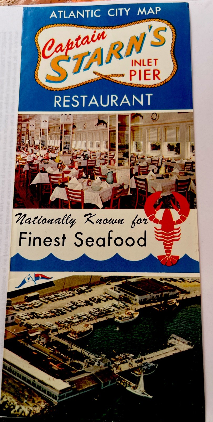 Captain Starn’s Inlet Pier ATLANTIC CITY VINTAGE Full Color Brochure BEAUTY 😎