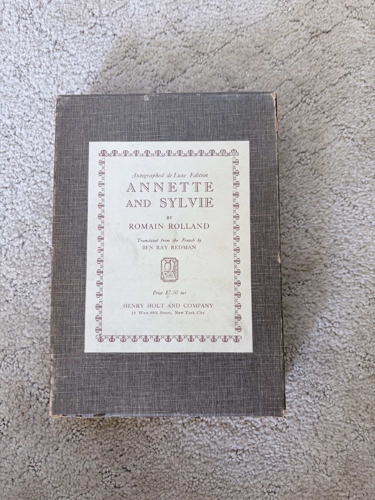 Annette and Sylvie by Romain Rolland Signed and numbered (491) de Luxe Edition