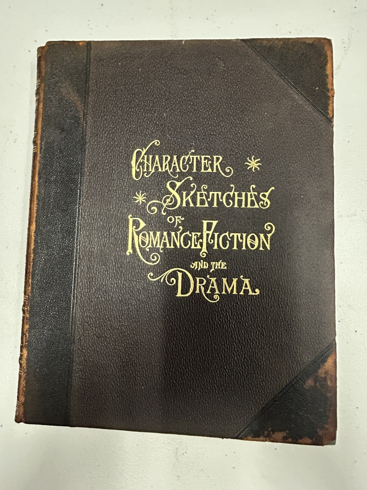 Antique 1902 Brewer Character Sketches Romance 8 Vol Complete Brown Leather Set