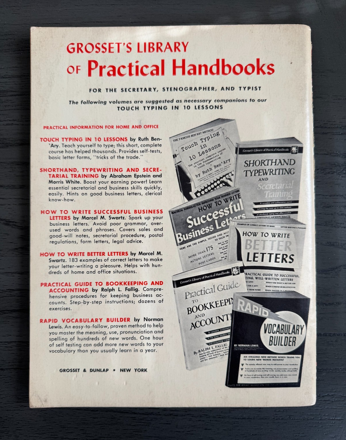 VINTAGE TOUCH TYPING in 10 LESSONS-Fundamentals of Touch Typing by Ruth Ben’Ary