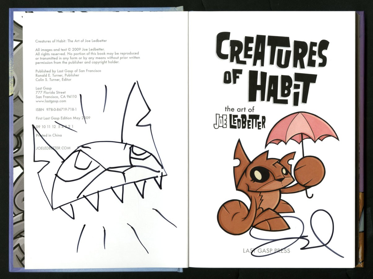 Joe Ledbetter SIGNED AUTOGRAPHED Creatures of Habit + SKETCH HC 1st Ed Pr Tiger