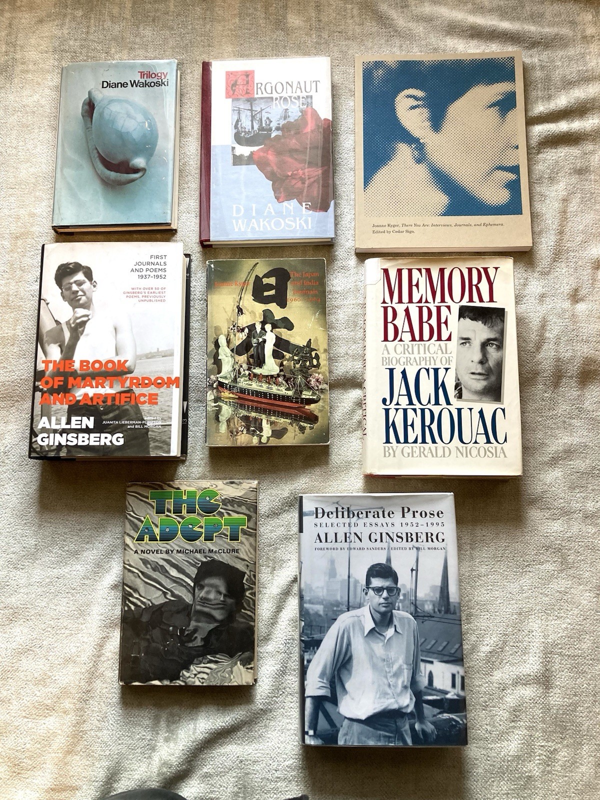 Beatnik Book Lot, 8. Ginsberg, Kerouac, Kyger, McClure, Wakowski, Good++