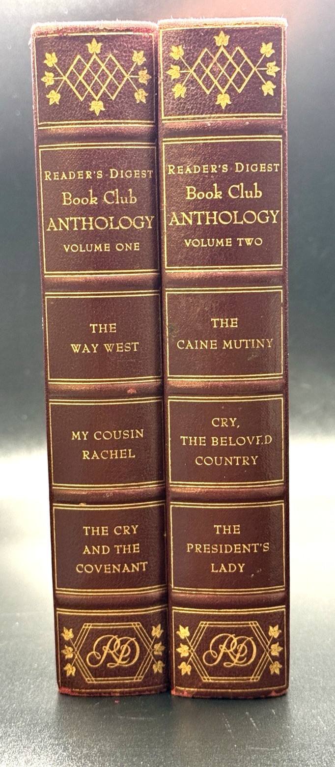 Vintage Books for Decor 1956 Readers Digest Anthology Volumes 1 2 Hardcover Set