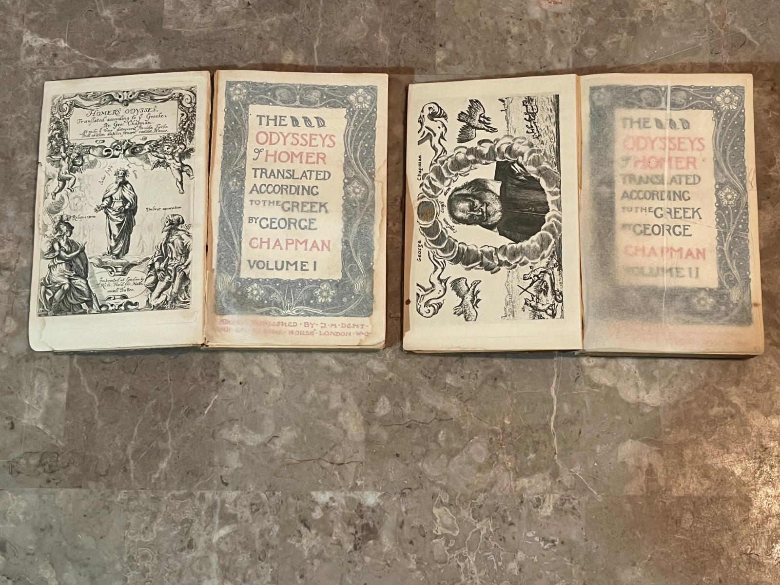 The Odysseys of Homer Vols 1 & 2 by George Chapman JM Dent & Co VINTAGE 1901 ED!