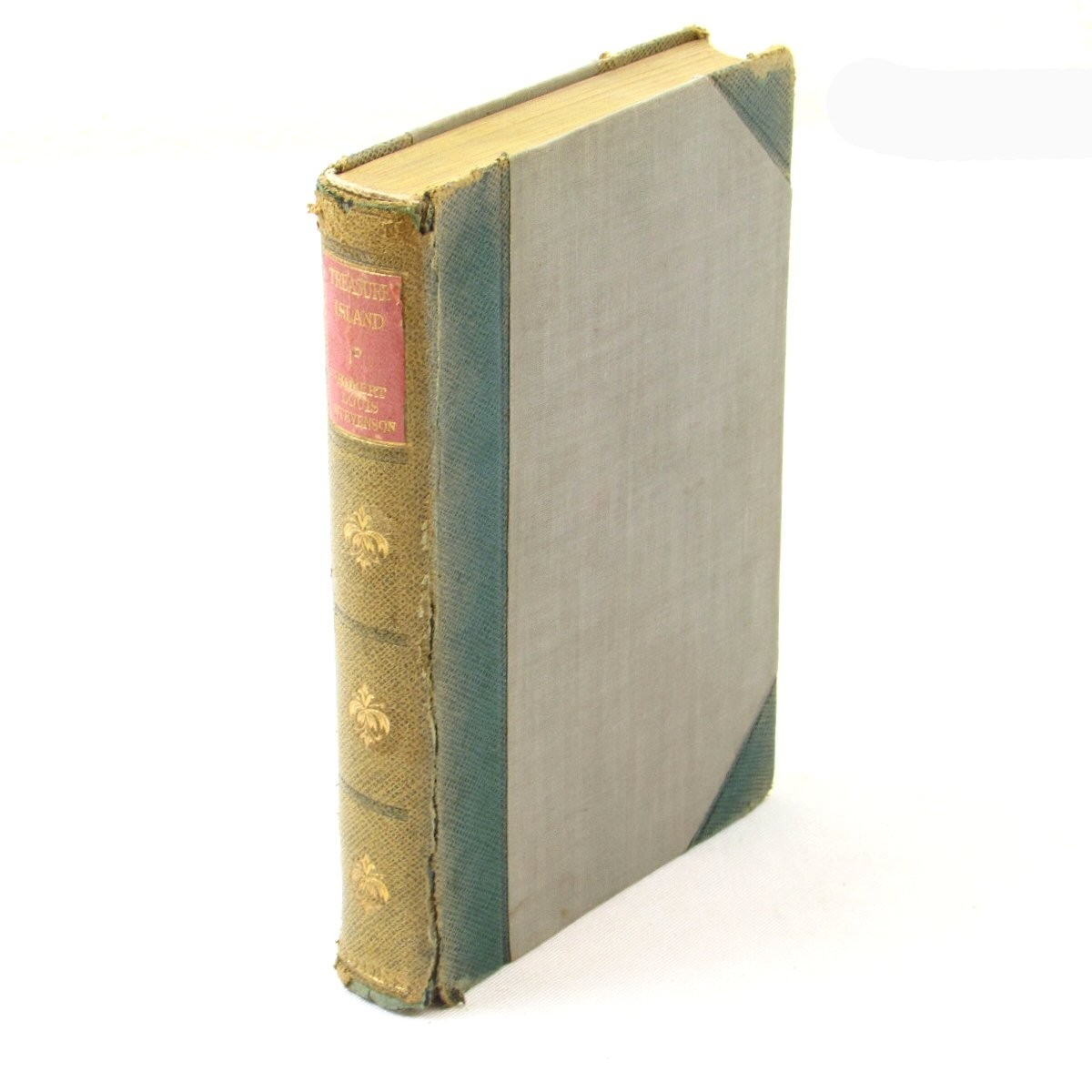 Treasure Island Robert Louis Stevenson c1900 Collins HC Quarter Bound Leather