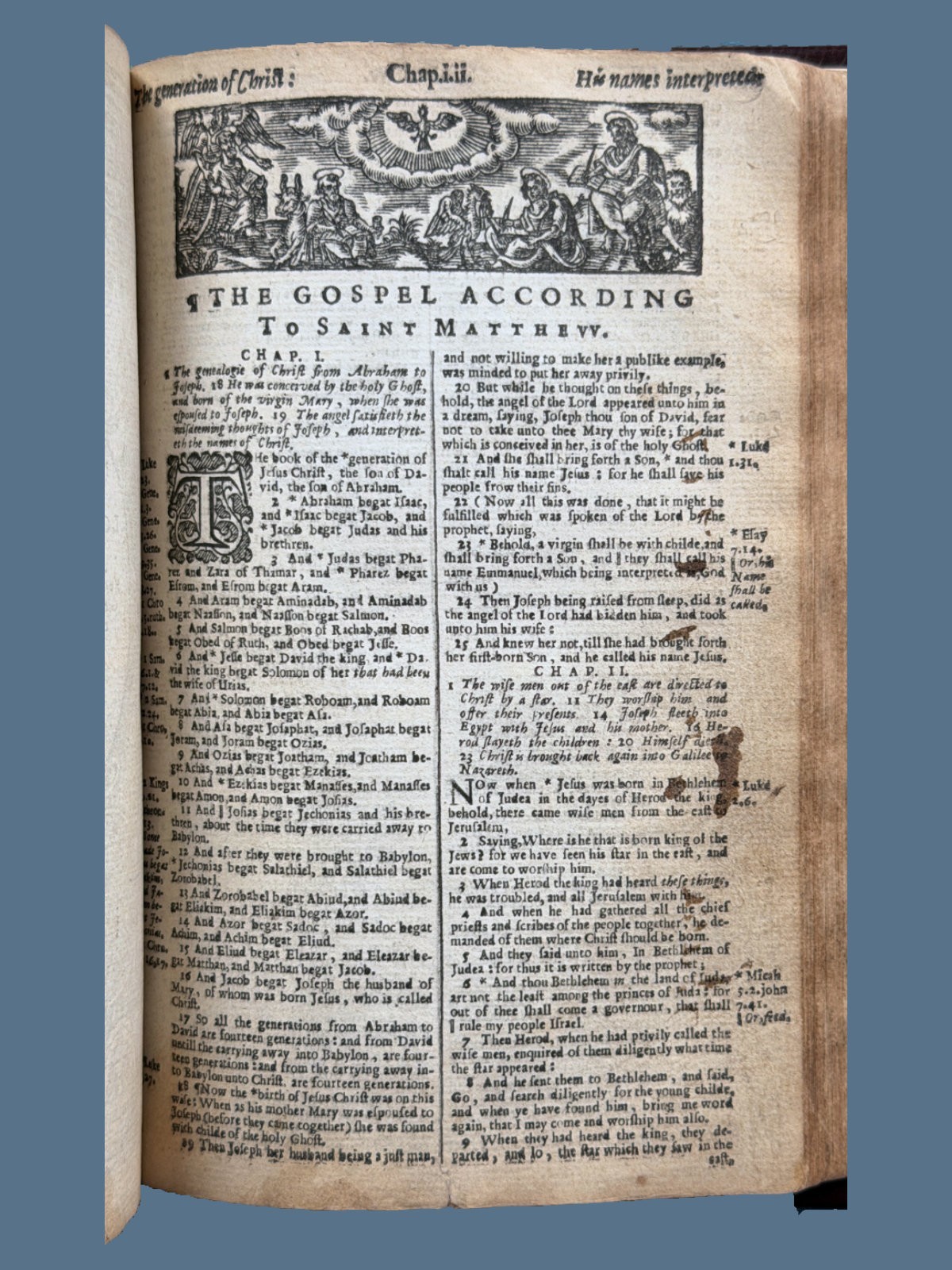 1639 Octavo King James Bible with Genealogies in Modern Binding