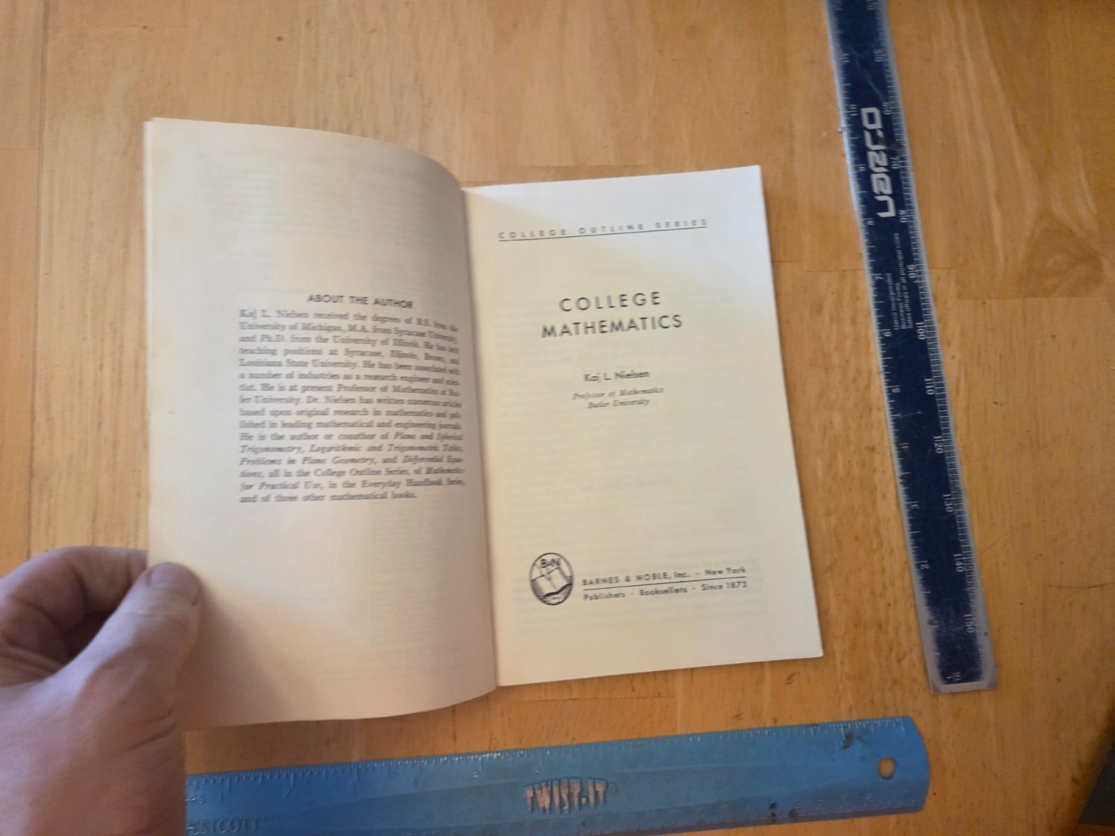 College Mathematics – Kaj Neilsen – Barnes & Noble College Outline Series – 1963