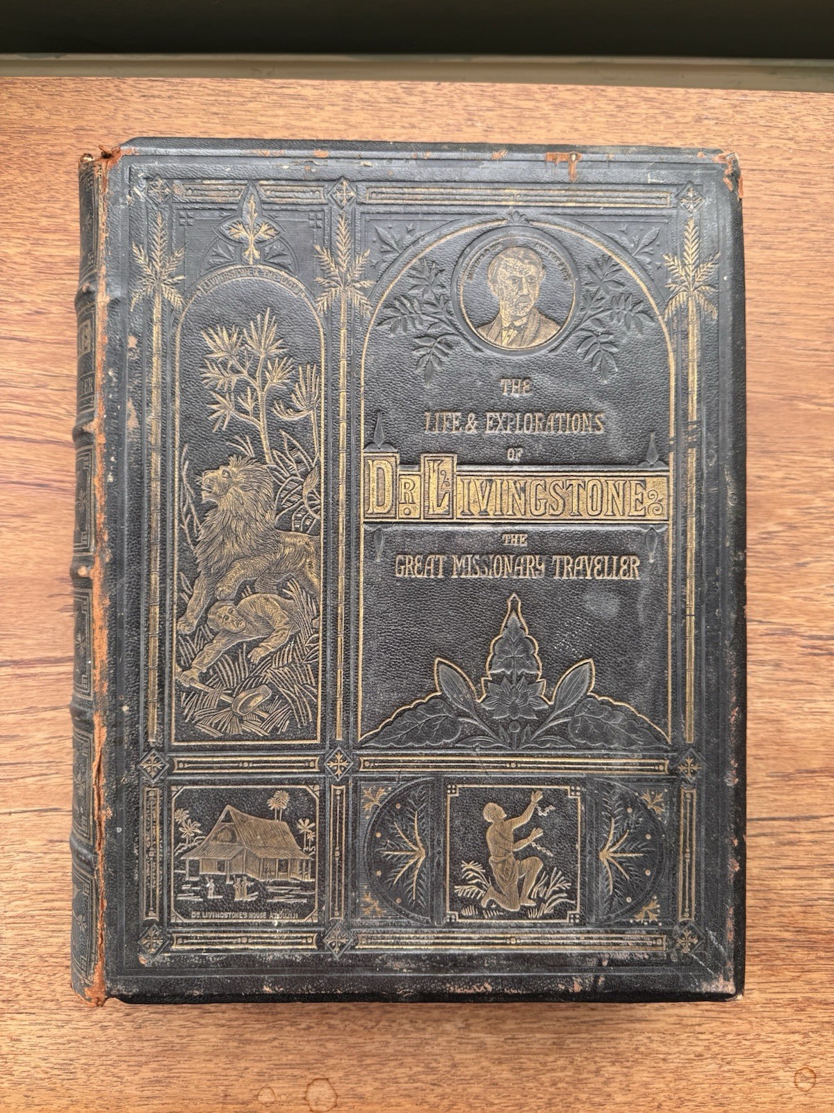 RARE Antiquarian Book – The Life & Explorations Of Dr Livingstone, Gold Embossed
