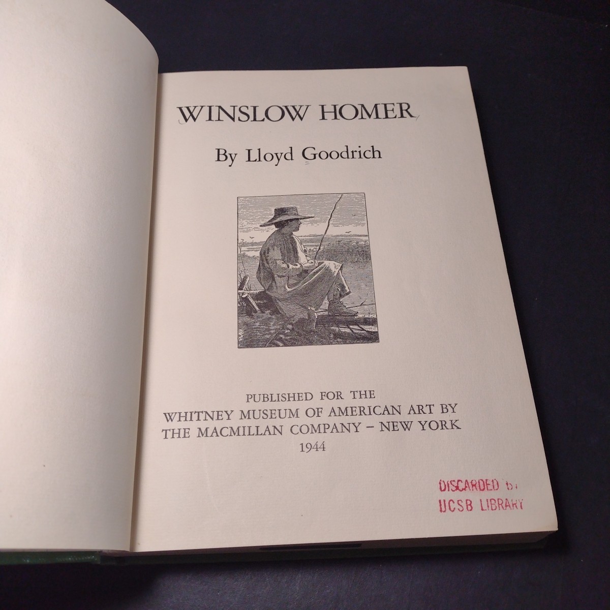 Winslow Homer by Lloyd Goodrich -1944 Library Binding Hardcover