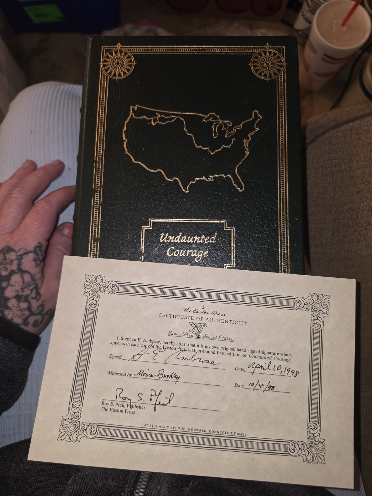 🖊SIGNED Easton Press UNDAUNTED COURAGE & JOURNAL LEWIS CLARK Stephen Ambrose