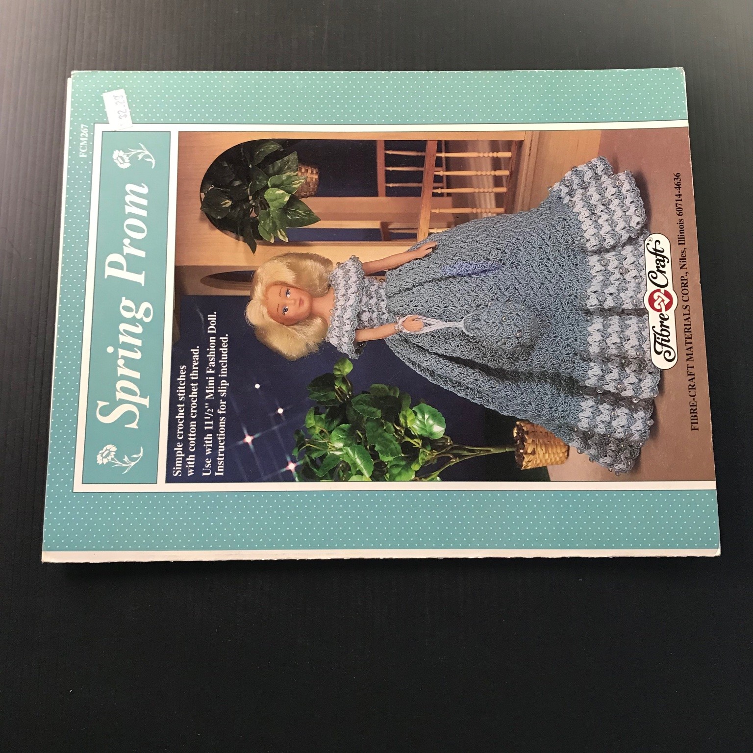 Spring Prom Crochet Pattern Book Fibre-Craft FCM267 Doll Gown 1980