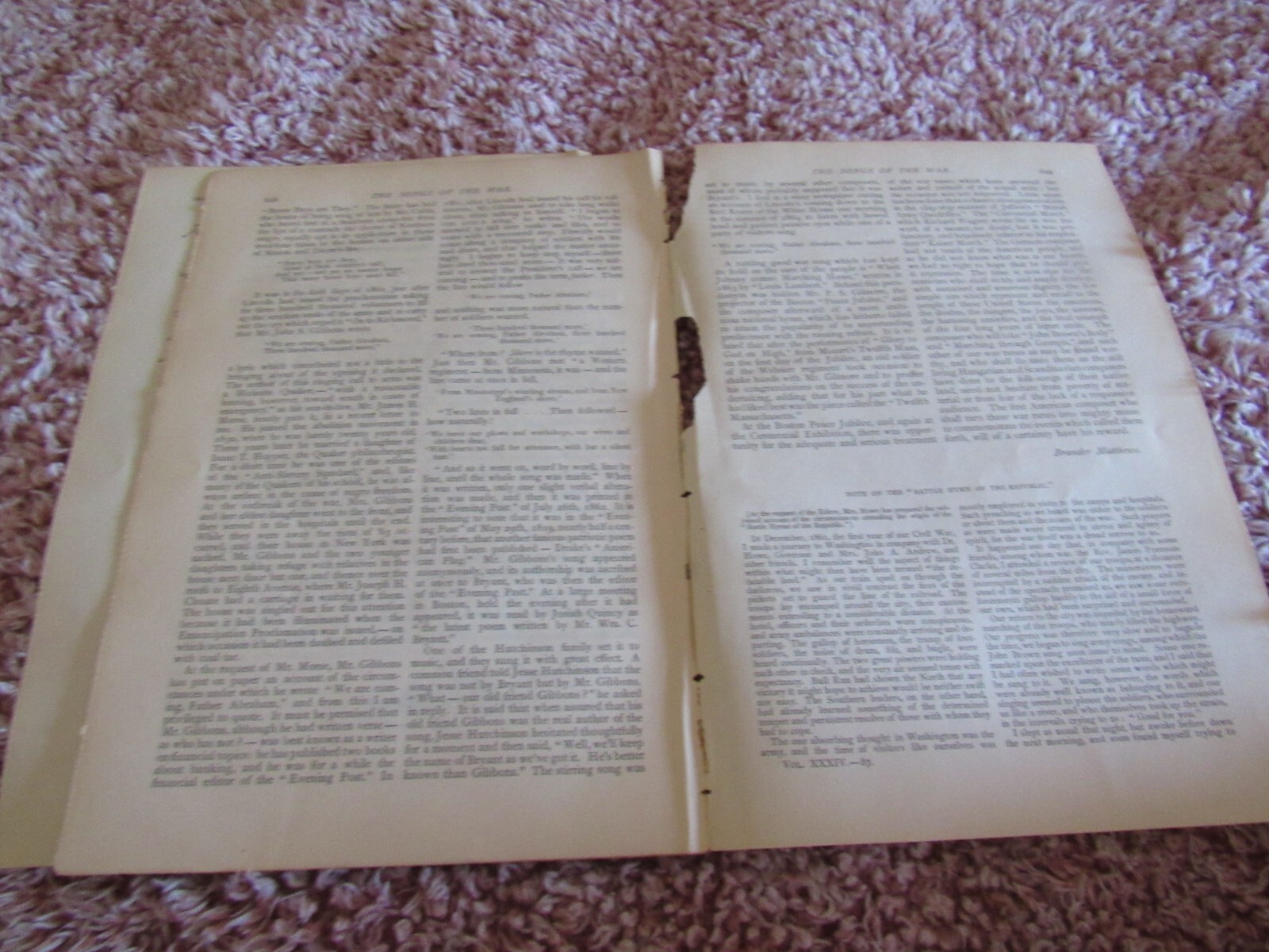 Antique Article-1887-1800’s-Civil War-The Songs of the War-Julia Ward Howe