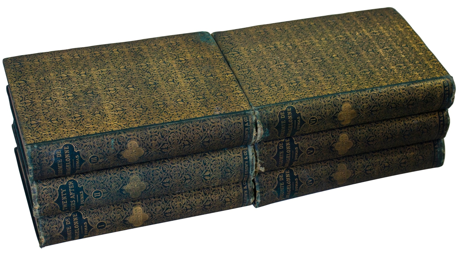 LOT Of 6 ALEXANDRE DUMAS 1889 ANTIQUE BOOKS 5 Victome De Eragelonne + 1 More HC